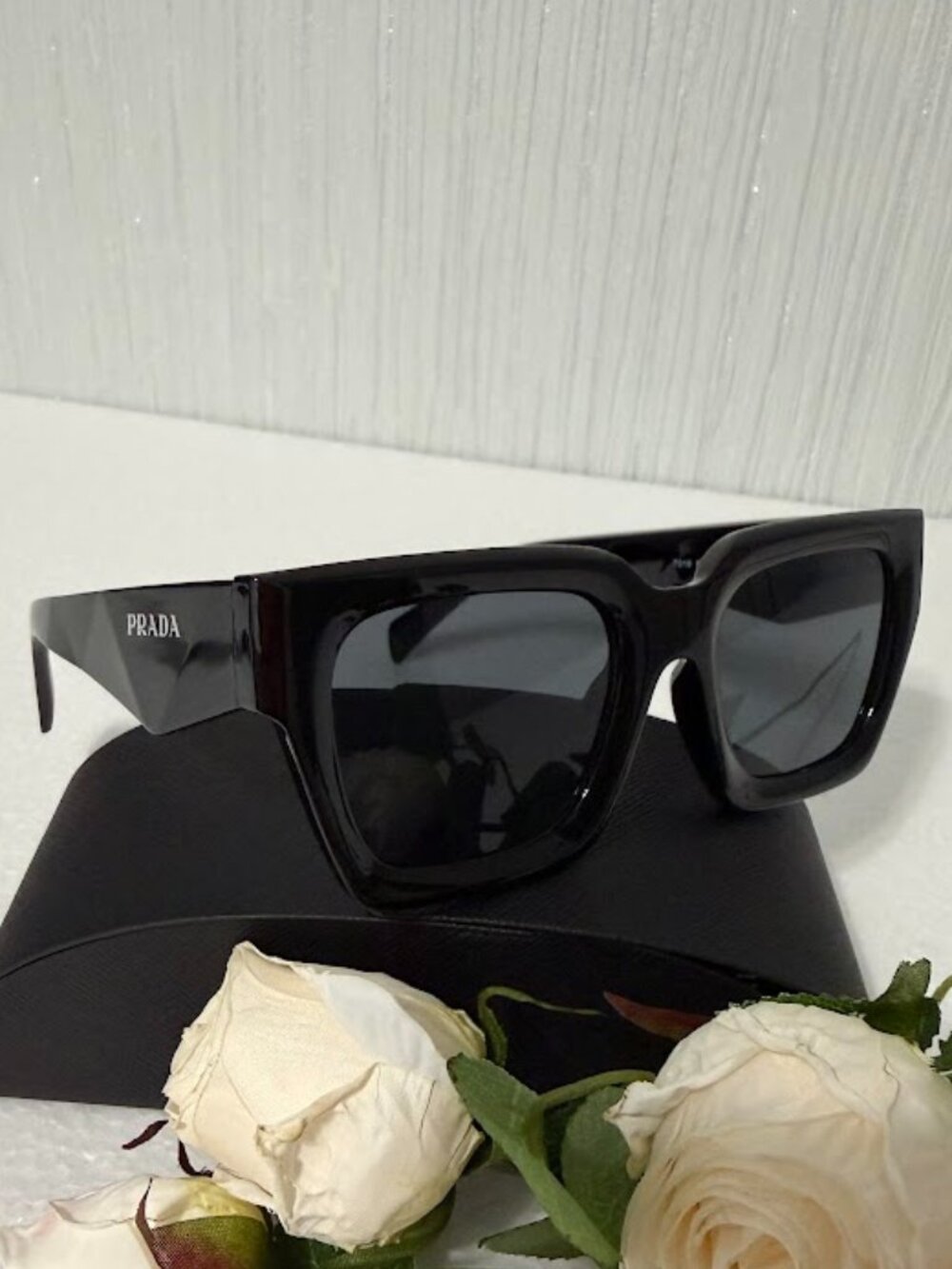 Oversized Square Black Sunglasses Thick Frame Fashion Designer Style UV Shades